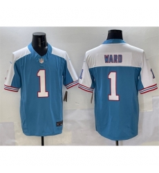 Tennessee Titans #1 Cameron Ward Blue White 2025 Draft F.U.S.E. Vapor Limited Football Stitched Jersey
