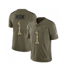 Tennessee Titans #1 Warren Moon Limited Olive Camo 2017 Salute to Service Football Jersey