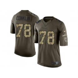 Tennessee Titans #78 Jack Conklin Green Stitched NFL Limited Salute to Service Jerseys Tennessee Titans #78 Jack Conklin Green Stitched NFL Limited Salute to Service Jerseys