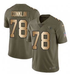 Tennessee Titans #78 Jack Conklin Limited Olive Gold 2017 Salute to Service NFL Jersey