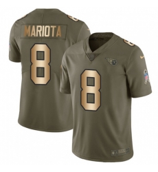 Tennessee Titans #8 Marcus Mariota Limited Olive Gold 2017 Salute to Service NFL Jersey