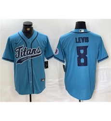 Tennessee Titans #8 Will Levis Blue With Cool Base Stitched Baseball Jersey