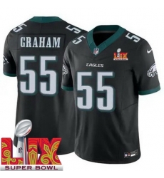 Philadelphia Eagles Brandon Graham #55 Black 2024 2025 Super Bowl LIX F U S E Stitched NFL Jersey