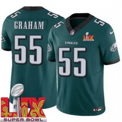 Philadelphia Eagles Brandon Graham #55 Green 2024 2025 Super Bowl LIX F U S E Stitched NFL Jersey