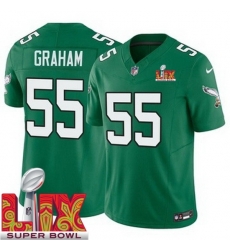 Philadelphia Eagles Brandon Graham #55 Kelly Green 2024 2025 Super Bowl LIX F U S E Stitched NFL Jersey