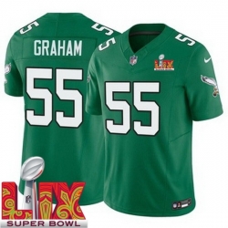 Philadelphia Eagles Brandon Graham #55 Kelly Green 2024 2025 Super Bowl LIX F U S E Stitched NFL Jersey