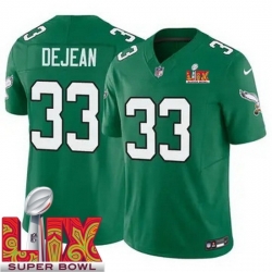 Philadelphia Eagles Cooper DeJean #33 Kelly Green 2024 2025 Super Bowl LIX F U S E Stitched NFL Jersey