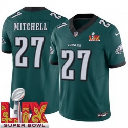 Philadelphia Eagles Quinyon Mitchell #27 Green 2024 2025 Super Bowl LIX F U S E Stitched NFL Jersey