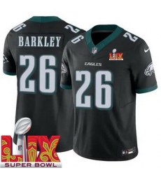 Philadelphia Eagles Saquon Barkley #26 Black 2024 2025 Super Bowl LIX F U S E Stitched NFL Jersey