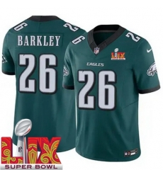 Philadelphia Eagles Saquon Barkley #26 Green 2024 2025 Super Bowl LIX F U S E Stitched NFL Jersey