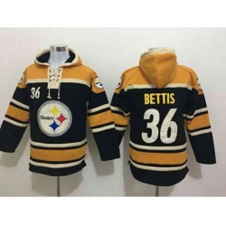 Pittsburgh Steelers #36 Jerome Bettis yellow-black[pullover hooded sweatshirt]