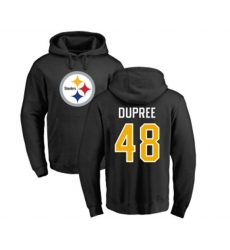 Pittsburgh Steelers #48 Bud Dupree Black Name & Number Logo Pullover Hoodie