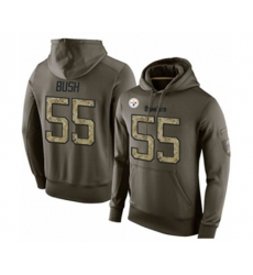 Pittsburgh Steelers #55 Devin Bush Green Salute To Service Pullover Hoodie