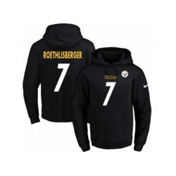Pittsburgh Steelers #7 Ben Roethlisberger Black Name & Number Pullover NFL Hoodie