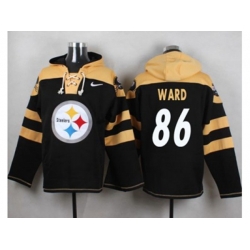 Pittsburgh Steelers #86 Hines Ward Black Player Pullover NFL Hoodie
