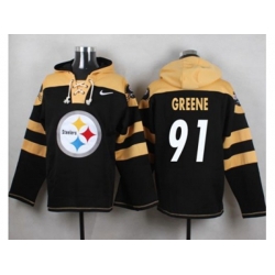 Pittsburgh Steelers #91 Kevin Greene Black Player Pullover NFL Hoodie