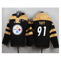 Pittsburgh Steelers #91 Stephon Tuitt Black Player Pullover NFL Hoodie