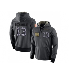 New York Giants #13 Odell Beckham Jr Stitched Black Anthracite Salute to Service Player Performance Hoodie
