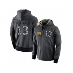 New York Giants #13 Odell Beckham Jr Stitched Black Anthracite Salute to Service Player Performance Hoodie