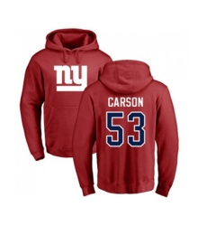 New York Giants #53 Harry Carson Red Name & Number Logo Pullover Hoodie