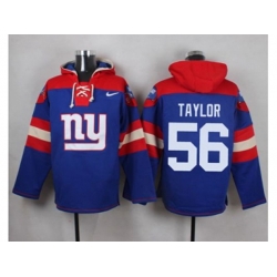 New York Giants #56 Lawrence Taylor Royal Blue Player Pullover NFL Hoodie