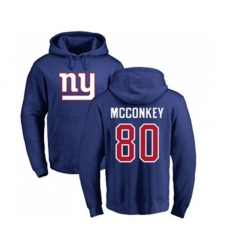 New York Giants #80 Phil McConkey Royal Blue Name & Number Logo Pullover Hoodie