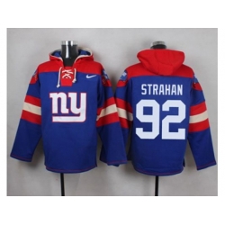 New York Giants #92 Michael Strahan Royal Blue Player Pullover NFL Hoodie