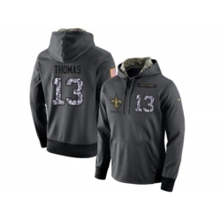 New Orleans Saints #13 Michael Thomas Stitched Black Anthracite Salute to Service Player Performance Hoodie New Orleans Saints #13 Michael Thomas Stitched Black Anthracite Salute to Service Player Performance Hoodie