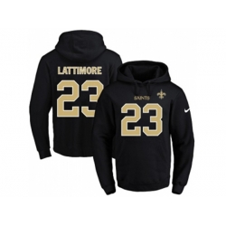 New Orleans Saints #23 Marshon Lattimore Black Name & Number Pullover NFL Hoodie New Orleans Saints #23 Marshon Lattimore Black Name & Number Pullover NFL Hoodie
