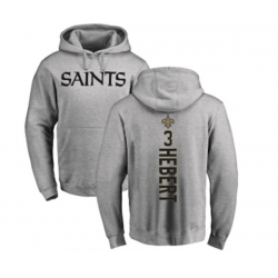 New Orleans Saints #3 Bobby Hebert Ash Backer Pullover Hoodie New Orleans Saints #3 Bobby Hebert Ash Backer Pullover Hoodie