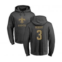 New Orleans Saints #3 Bobby Hebert Ash One Color Pullover Hoodie New Orleans Saints #3 Bobby Hebert Ash One Color Pullover Hoodie