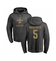 New Orleans Saints #5 Teddy Bridgewater Ash One Color Pullover Hoodie
