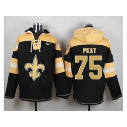 New Orleans Saints #75 Andrus Peat Black Player Pullover Hoodie New Orleans Saints #75 Andrus Peat Black Player Pullover Hoodie