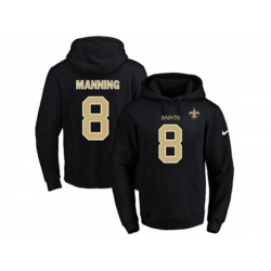 New Orleans Saints #8 Archie Manning Black Name & Number Pullover NFL Hoodie New Orleans Saints #8 Archie Manning Black Name & Number Pullover NFL Hoodie