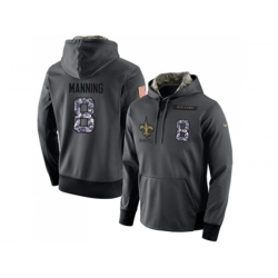 New Orleans Saints #8 Archie Manning Stitched Black Anthracite Salute to Service Player Performance Hoodie New Orleans Saints #8 Archie Manning Stitched Black Anthracite Salute to Service Player Performance Hoodie
