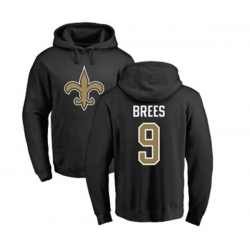 New Orleans Saints #9 Drew Brees Black Name & Number Logo Pullover Hoodie New Orleans Saints #9 Drew Brees Black Name & Number Logo Pullover Hoodie