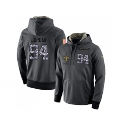 New Orleans Saints #94 Cameron Jordan Stitched Black Anthracite Salute to Service Player Performance Hoodie New Orleans Saints #94 Cameron Jordan Stitched Black Anthracite Salute to Service Player Performance Hoodie