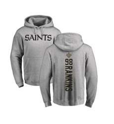 New Orleans Saints #98 Sheldon Rankins Ash Backer Pullover Hoodie