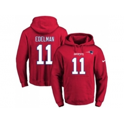 New England Patriots #11 Julian Edelman Red Name & Number Pullover NFL Hoodie