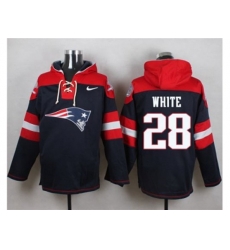 New England Patriots #28 James White Navy Blue Player Pullover NFL Hoodie