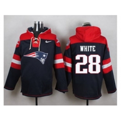 New England Patriots #28 James White Navy Blue Player Pullover NFL Hoodie