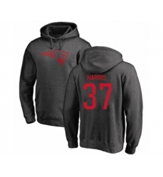 New England Patriots #37 Damien Harris Ash One Color Pullover Hoodie