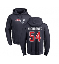 New England Patriots #54 Donta Hightower Navy Blue Name & Number Logo Pullover Hoodie