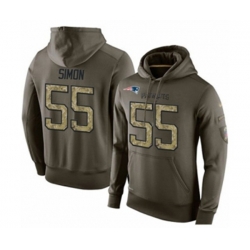 New England Patriots #55 John Simon Green Salute To Service Mens Pullover Hoodie