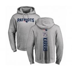 New England Patriots #75 Ted Karras Ash Backer Pullover Hoodie