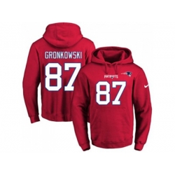 New England Patriots #87 Rob Gronkowski Red Name & Number Pullover NFL Hoodie