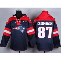 New England Patriots #87 Rob Gronkowski blue jersey(pullover hooded sweatshirt)