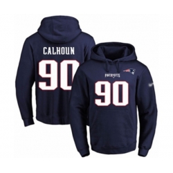 New England Patriots #90 Shilique Calhoun Navy Blue Name & Number Pullover Hoodie