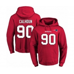 New England Patriots #90 Shilique Calhoun Red Name & Number Pullover Hoodie