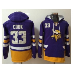 Minnesota Vikings #33 Dalvin Cook Purple Gold Name & Number Pullover NFL Hoodie